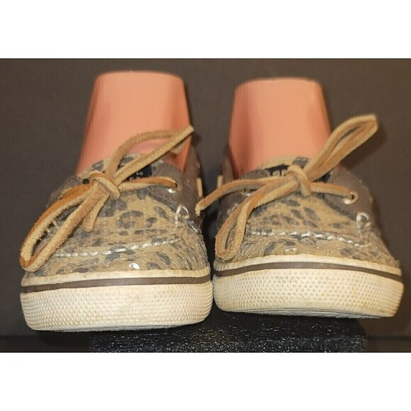 Sperry Top-Sider Shoe Bahama Boat Shoe Sequins Animal Print - Size 4 - Picture 6 of 13